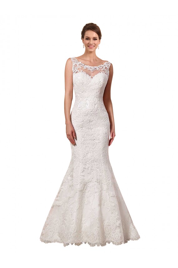 Cheap Bateau Illusion Sweetheart Lace Wedding Dress Canada