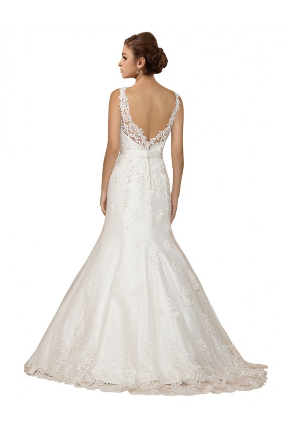 Cheap Sweethart V-Neckline Lace Wedding Dress with Shoulder Straps Canada