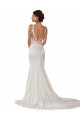 Cheap Modern Deep V-Neck Sheath Lace Wedding Dress with Open V-Back Canada
