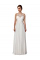 Cheap Illusion Neck A-Line Chiffon Beach Wedding Dress with Lace Halter Neckline Canada