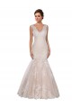 Cheap Classic Fit and Flare V-Neck Mermaid Lace Wedding Dress Canada
