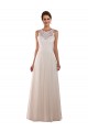 Cheap High Neck A-Line Tulle Wedding Dress with Lace Back Canada