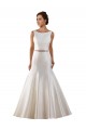 Cheap Modern Boat Neck Mermaid Satin Wedding Dress with Deep V-Back Canada