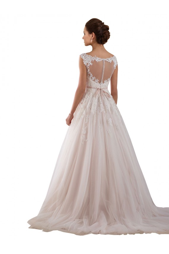 Cheap Illusion Sweetheart Neck Ball Gown Tulle Wedding Dress with Lace Bodice Canada