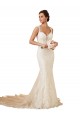 Cheap Modern Chapel Train Sweetheart Mermaid Lace Wedding Dress with Keyhole Back Canada