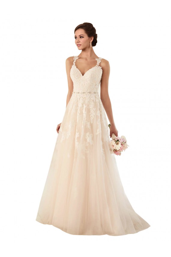 Cheap Sweetheart A-Line Tulle Wedding Dress with Lace Illusion Back Canada