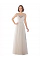 Cheap High Lace Neck Illusion Back Tulle Boho Wedding Dress Canada