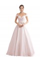 Cheap Off the Shoulder Sweetheart Ball Gown Satin Wedding Dress Canada