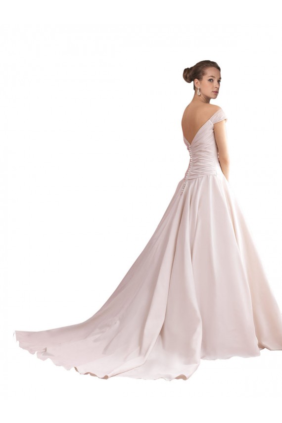 Cheap Off the Shoulder Sweetheart Ball Gown Satin Wedding Dress Canada