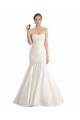 Cheap Strapless Mermaid Ruched Satin Beach Wedding Dress with Low Back Canada