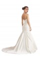 Cheap Strapless Mermaid Ruched Satin Beach Wedding Dress with Low Back Canada