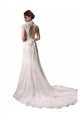 Cheap Halter V-Neck Mermaid Lace Wedding Dress with Keyhole Back Canada