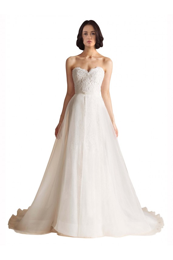Cheap Strapless Sweetheart Lace Bodice A-Line Organza Wedding Dress Canada
