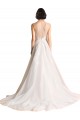 Cheap Illusion Neck A-Line Organza Wedding Dress Canada