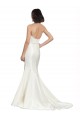 Cheap Trumpet Satin Wedding Dress with Sweetheart Lace Bodice Canada