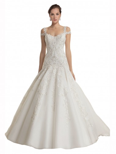 Cheap Off the Shoulder Mermaid Lace Tulle Wedding Dress Canada