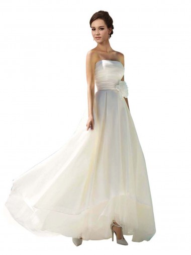 Cheap Strapless A-Line Taffeta Wedding Dress Canada