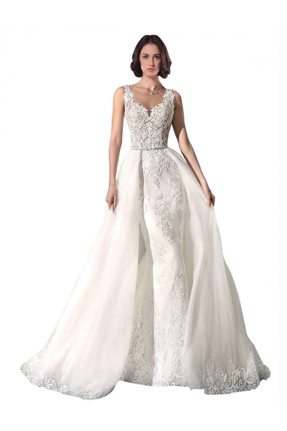 Cheap Sweetheart Fit and Flare Tulle Lace Wedding Dress Canada