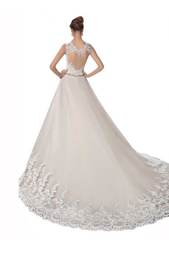 Cheap Sweetheart Cap Sleeves Tulle Lace Wedding Dress Canada