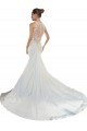 Cheap Sweetheart Mermaid Satin Beach Wedding Dress with Illusion Lace Back Canada