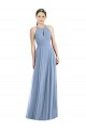 Cheap Keyhole Halter Chiffon Maxi Bridesmaid Dress Canada