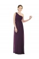 Cheap Draped One Shoulder Full Length Chiffon Bridesmaid Dress Canada