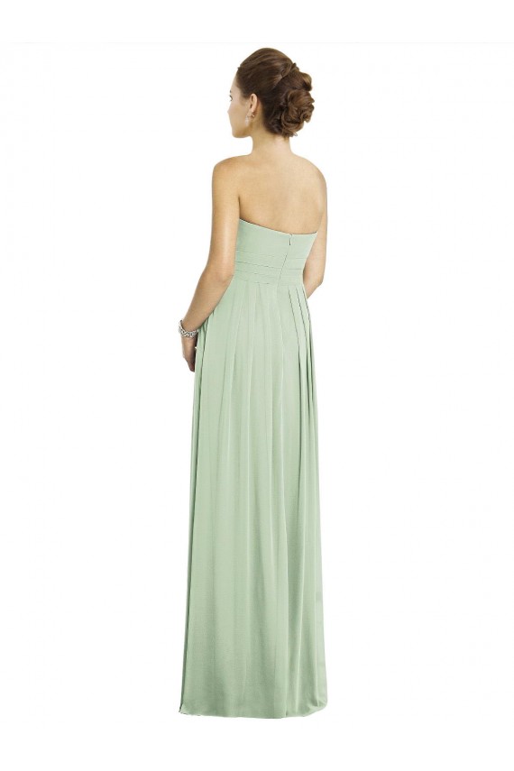 Cheap Full Length Strapless Chiffon Bridesmaid Dress with Sweetheart Neckline Canada