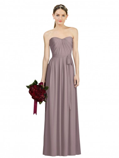 Cheap Sweetheart Neckline Long Full Length Chiffon Bridesmaid Dress Canada