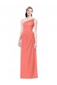 Cheap Draped Full Length One Shoulder Chiffon Bridesmaid Dress Canada