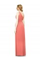 Cheap Draped Full Length One Shoulder Chiffon Bridesmaid Dress Canada