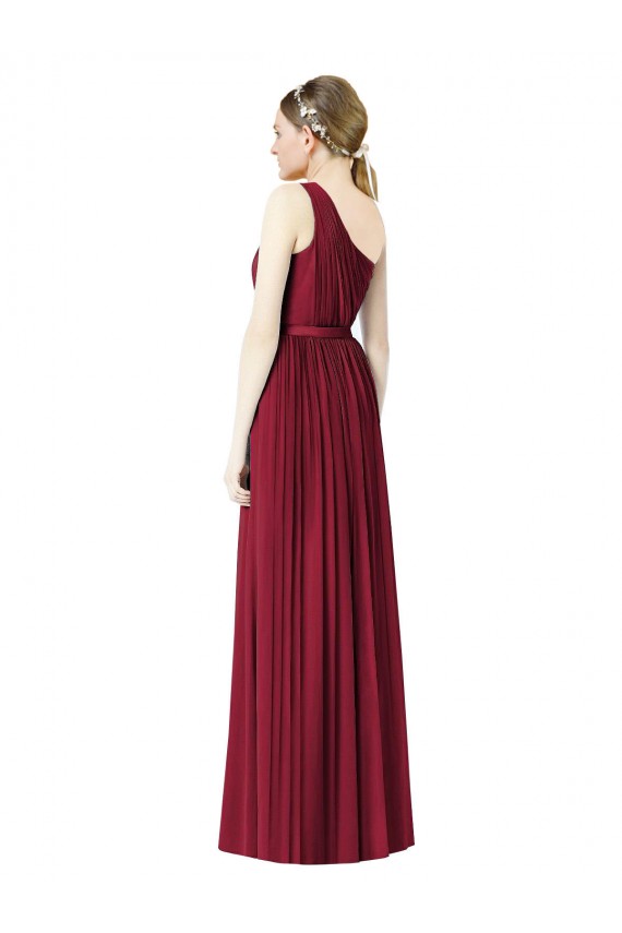 Cheap One Shoulder Full Length Long Chiffon Bridesmaid Dress. Canada