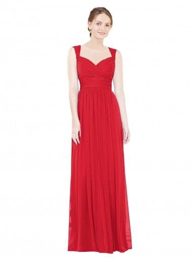 Cheap Full-Length Long Chiffon Bridesmaid Dress with Side Front Slit Canada