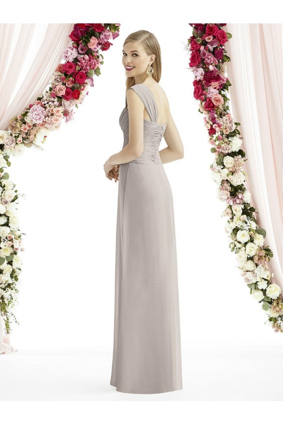Cheap Full Length Lux Chiffon Dress with Draped Bodice And Shirred Straps Canada
