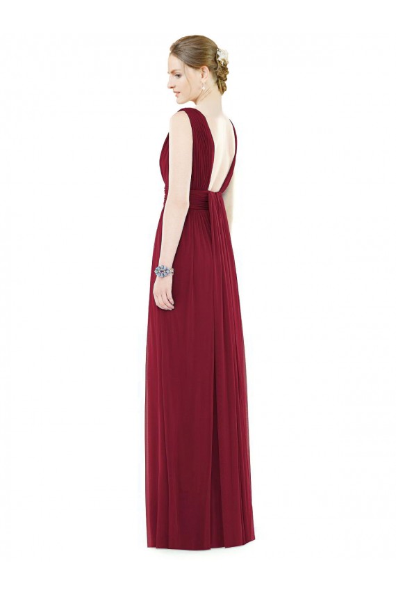 Cheap Low Square Back Sleeveless Shirred Skirt Bridesmaid Dress Canada