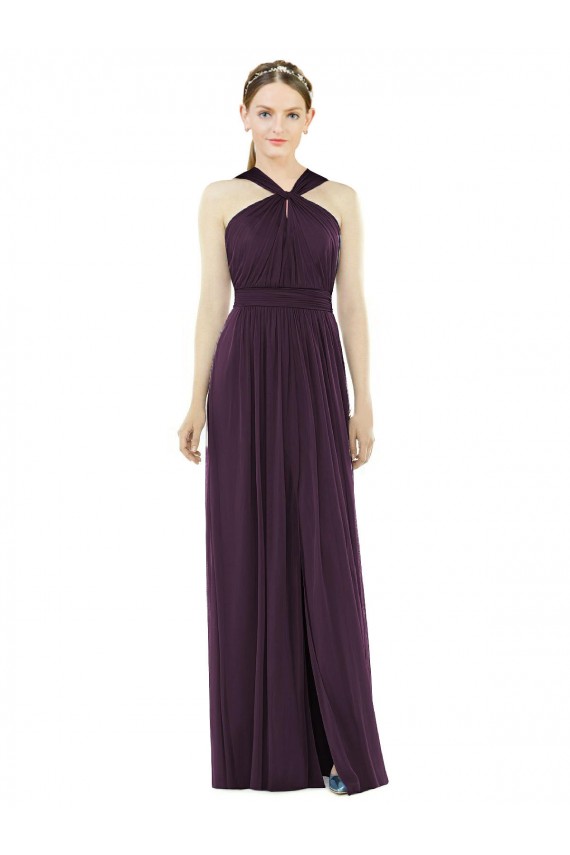 Cheap Maxi Chiffon Halter Neck Bridesmaid Dress Canada