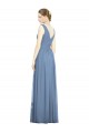 Cheap Sleeveless Draped Chiffon Maxi Bridesmaid Dress with Front Slit Canada