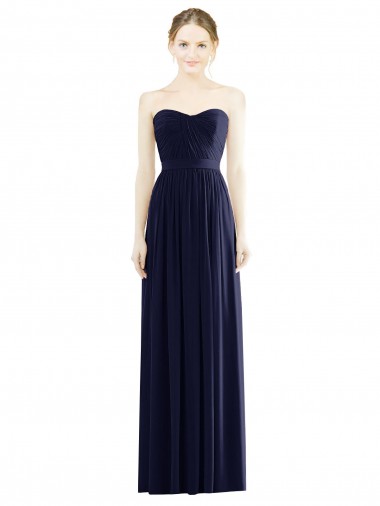 Cheap Low Back Draped Strapless Chiffon Formal Bridesmaid Dress  Canada