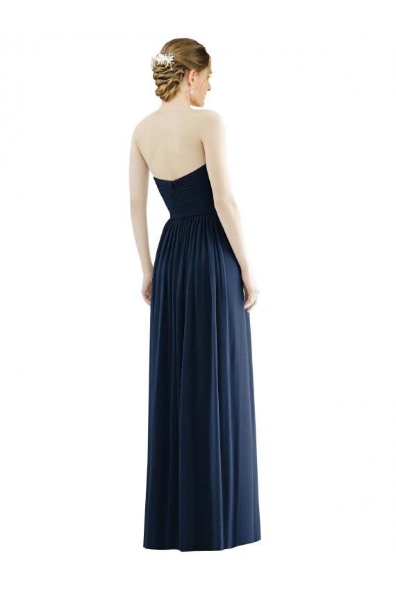 Cheap Low Back Draped Strapless Chiffon Formal Bridesmaid Dress  Canada