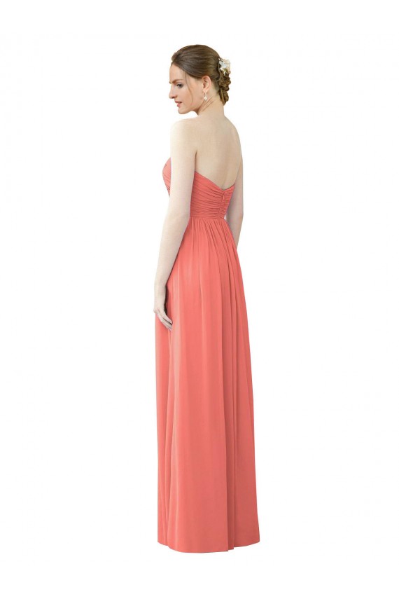 Cheap Draped Sweetheart Strapless Chiffon Bridesmaid Dress Canada