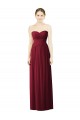 Cheap Draped Full Length Strapless Chiffon Bridesmaid Dress Canada