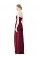 Cheap Draped Full Length Strapless Chiffon Bridesmaid Dress Canada