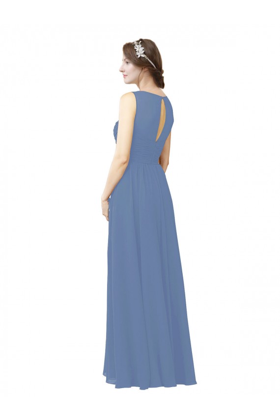 Cheap Luxe Chiffon Bridesmaid Dress with Illusion and Sweetheart Neckline Canada