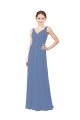 Cheap Draped V-Neck Luxe Chiffon Bridesmaid Dress Canada