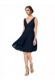 Cheap Short Knee Length Criss Cross Draped Chiffon Cocktail Bridesmaid Dress Canada