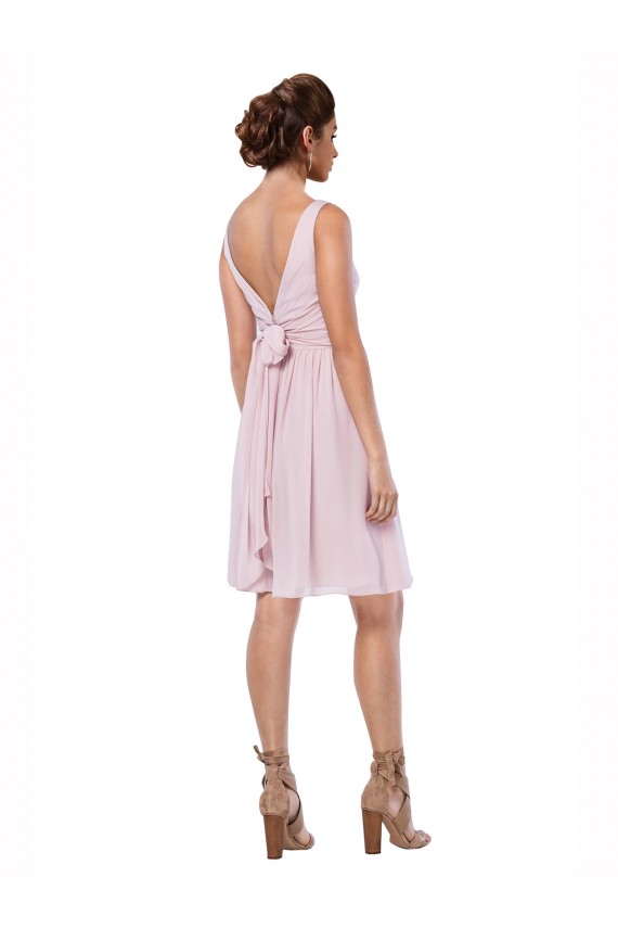 Cheap Short Knee Length Criss Cross Draped Chiffon Cocktail Bridesmaid Dress Canada