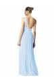 Cheap One Shoulder Long Chiffon Bridesmaid Dress with Shirred Bodice and Front Keyhole Canada