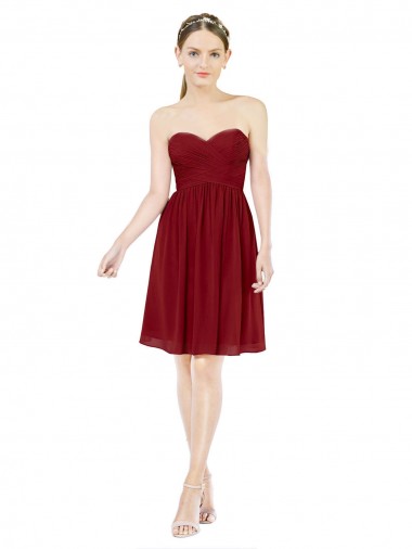 Cheap Short Sweetheart Knee Length Chiffon Cocktail Bridesmaid Dress with Open Back Canada