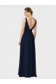 Cheap Long Chiffon Bridesmaid Dress with Shirred Bodice and V-Neckline Canada
