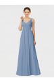 Cheap Long Chiffon Bridesmaid Dress with Sweetheart Neckline and Wide Straps Canada