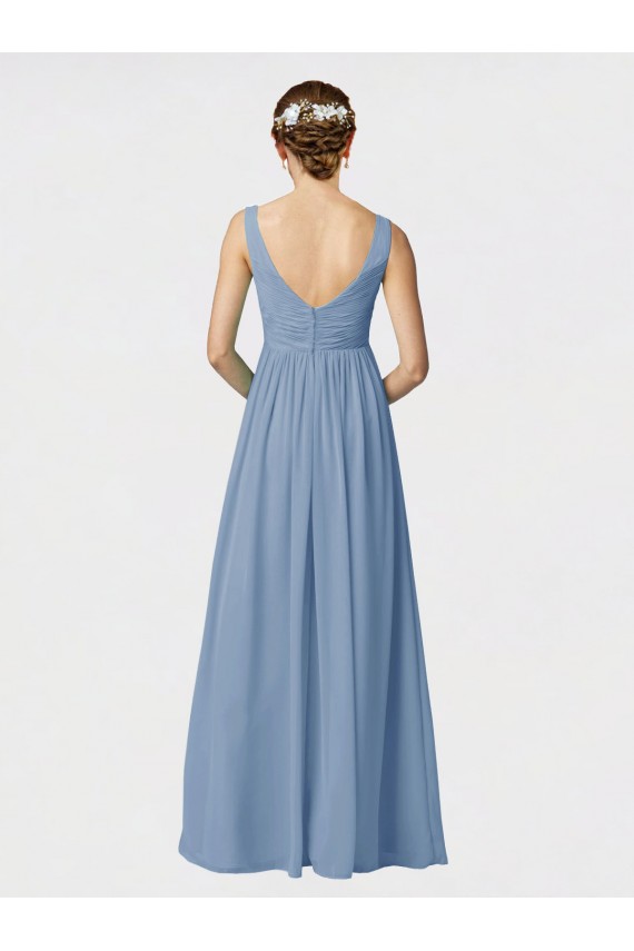 Cheap Long Chiffon Bridesmaid Dress with Sweetheart Neckline and Wide Straps Canada
